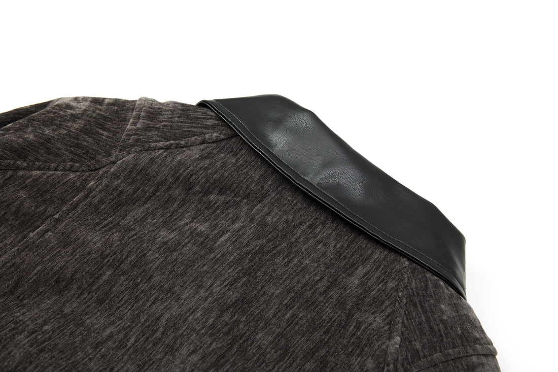3-6-5.shop Chenille Panel Bomber Jacket
