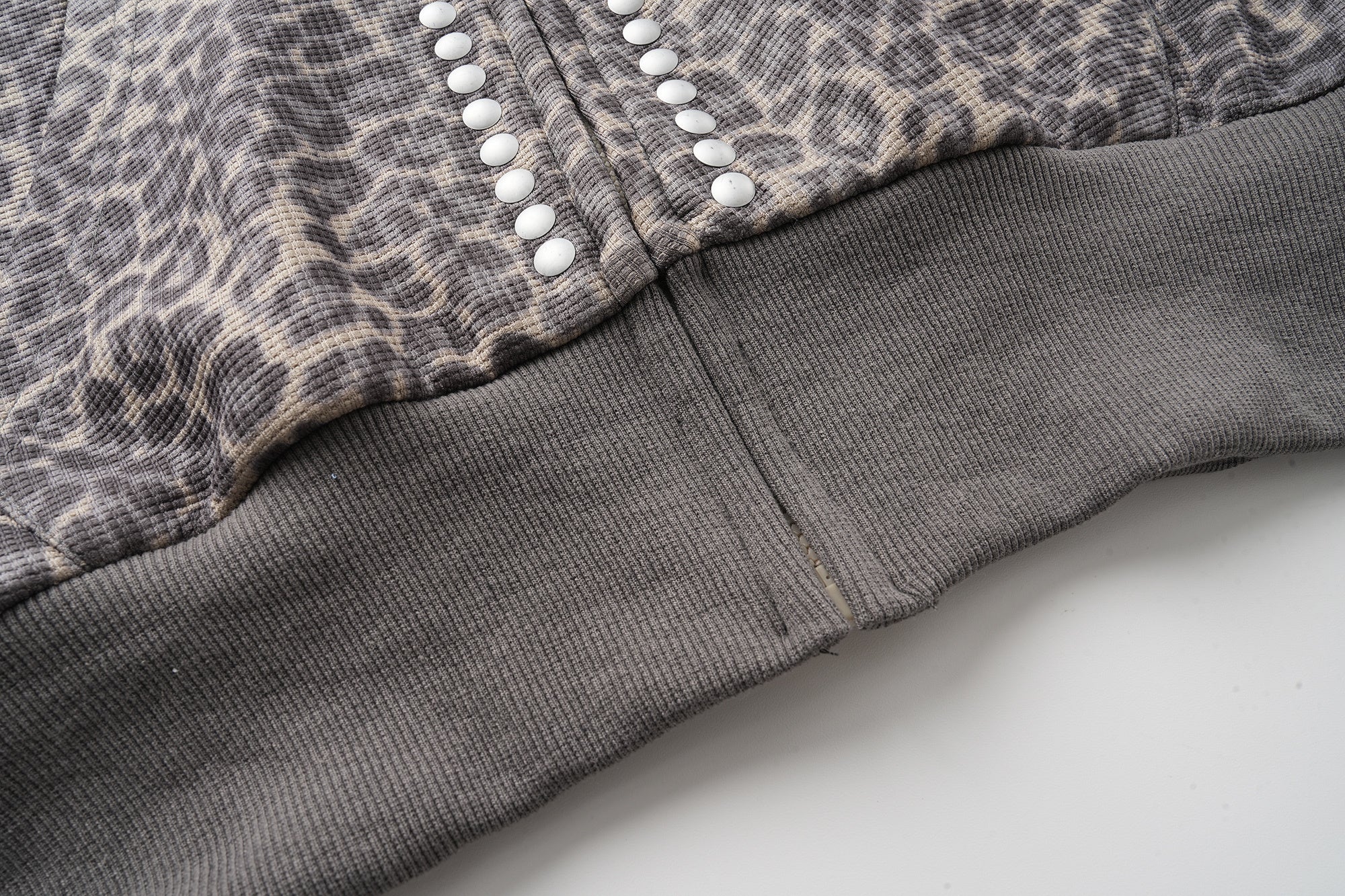 3-6-5.shop Studded Cross Cropped Zip Hoodie