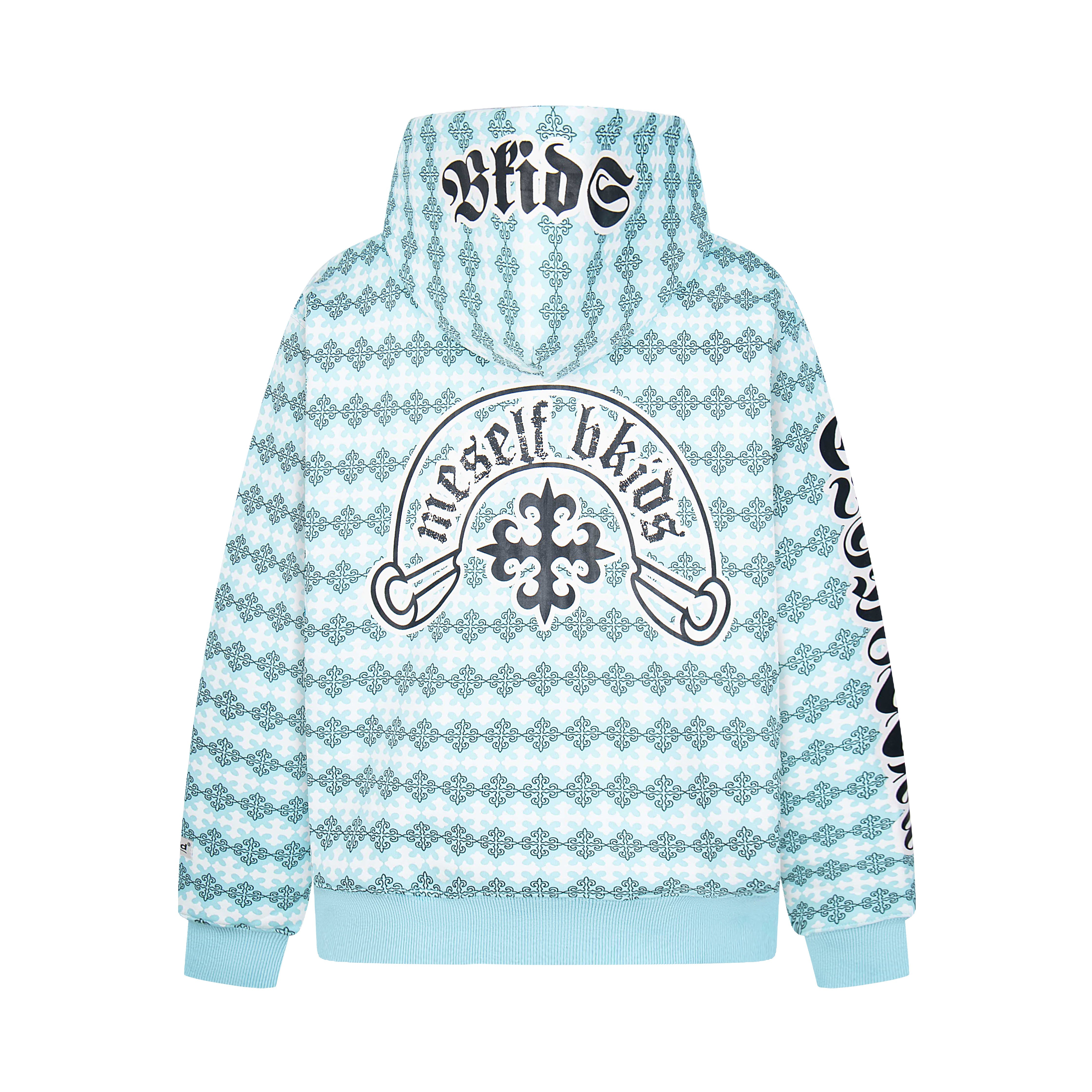 3-6-5.shop Gothic Pattern Full-Zip Hoodie