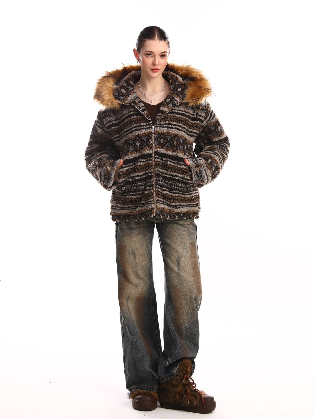 3-6-5.shop Nordic Fur-Trim Performance Zip Jacket