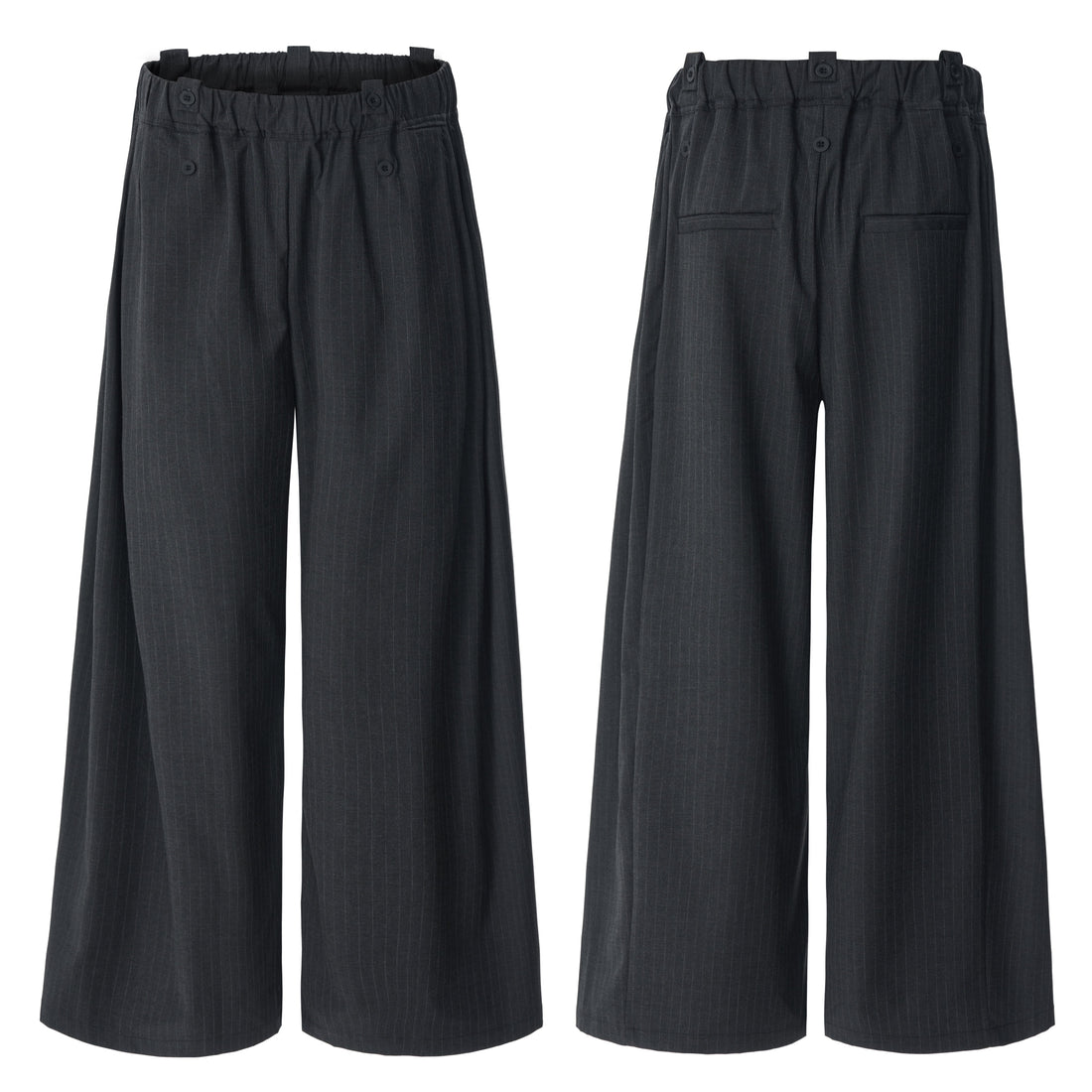 3-6-5.shop Dual-Button Pinstripe Wide-Leg Trousers