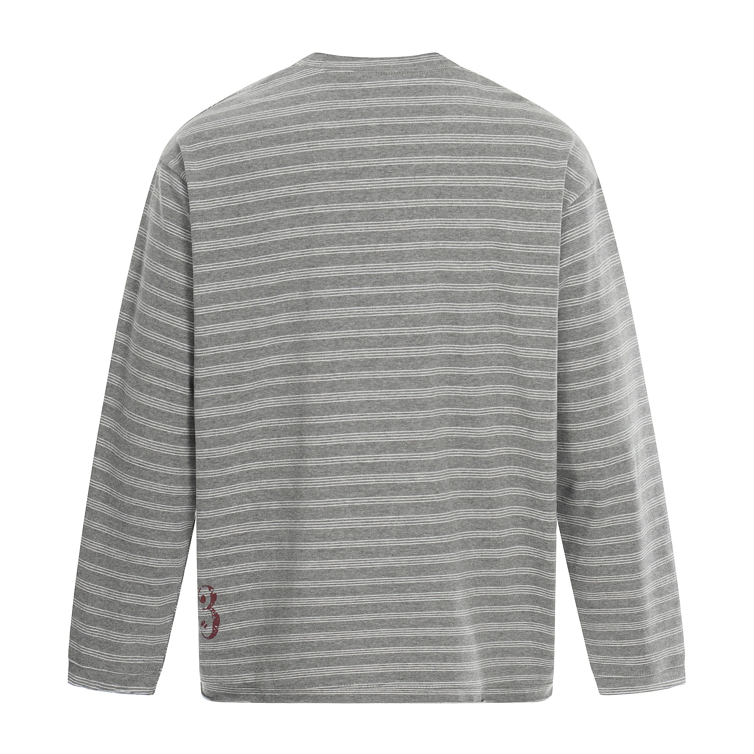 3-6-5.shop Striped Gothic Logo Long Sleeve Tee