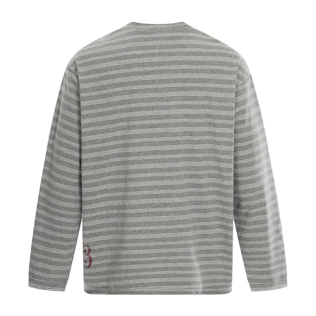 3-6-5.shop Striped Gothic Logo Long Sleeve Tee
