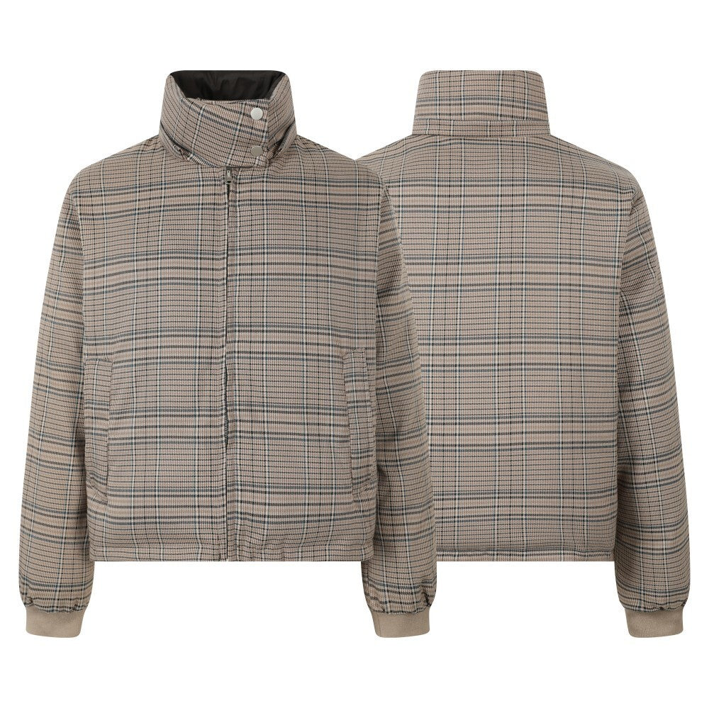 3-6-5.shop Reversible Plaid Fur Hooded Jacket