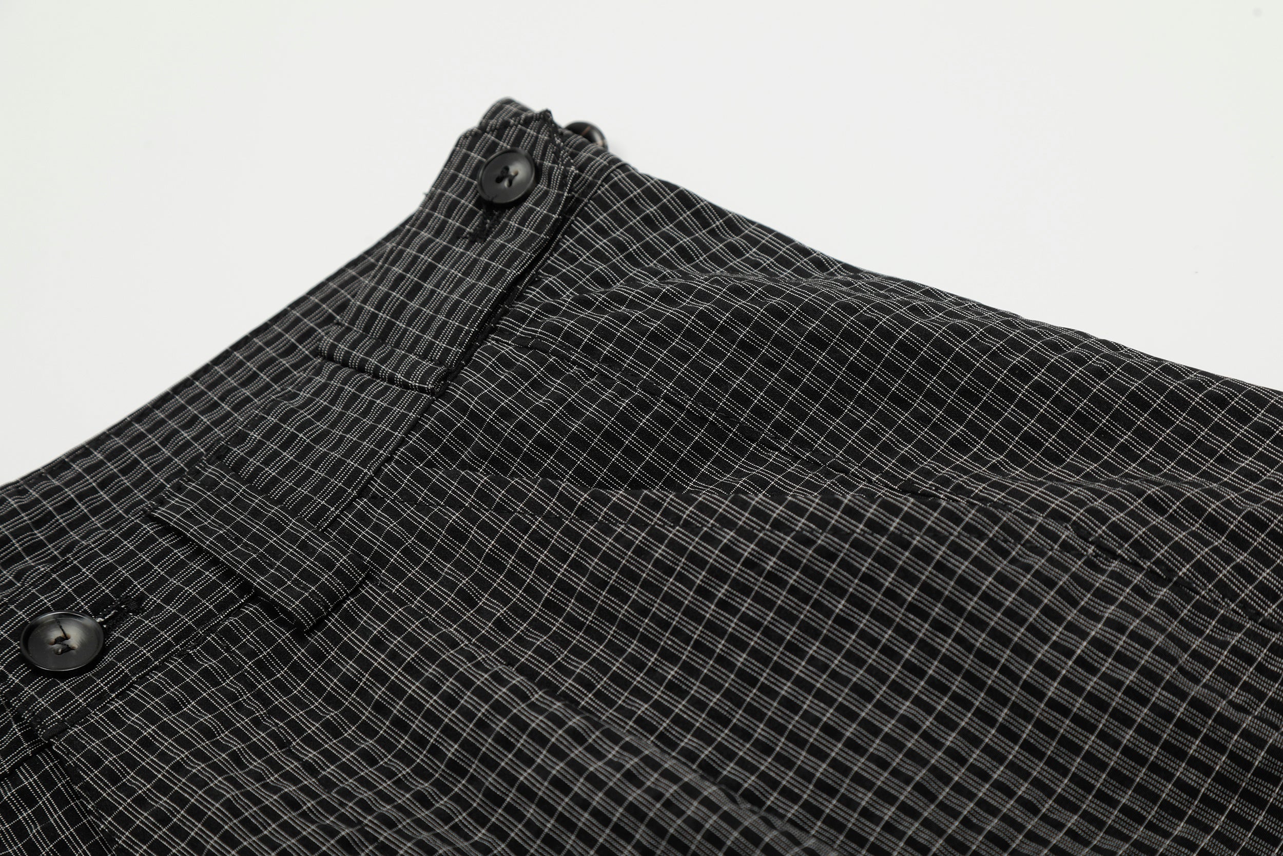 3-6-5.shop Checked Curved-Leg Pants