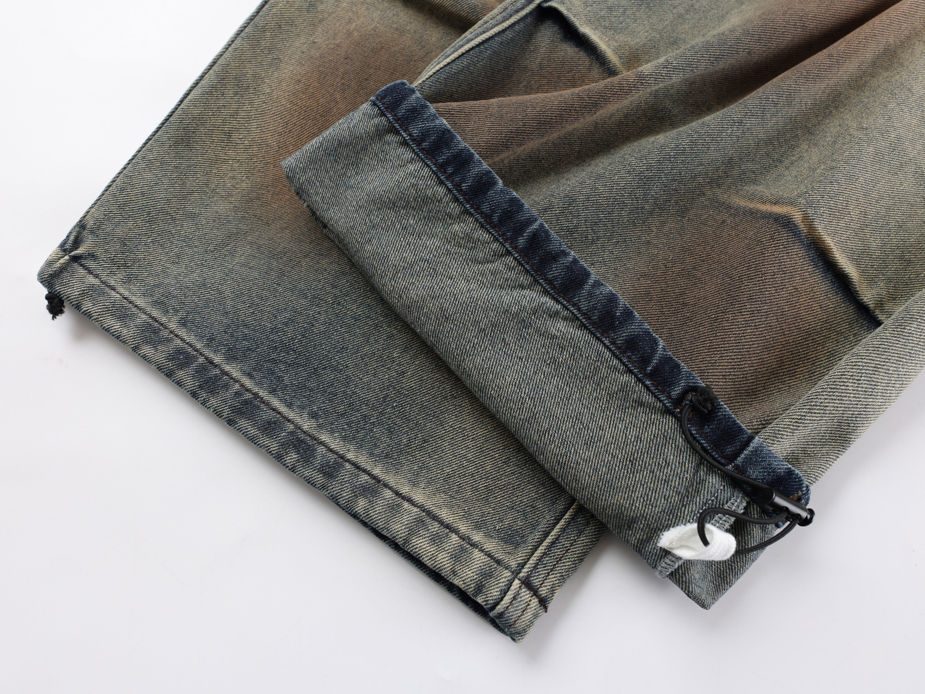 3-6-5.shop Tie-Waist Wide-Leg Denim Pants