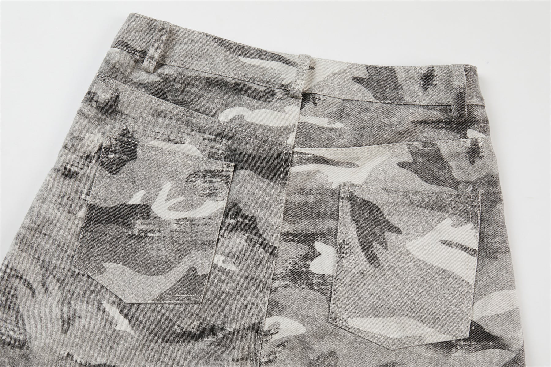 3-6-5.shop Camo Panelled Wide-Leg Pants