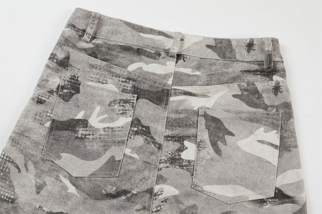 3-6-5.shop Camo Panelled Wide-Leg Pants