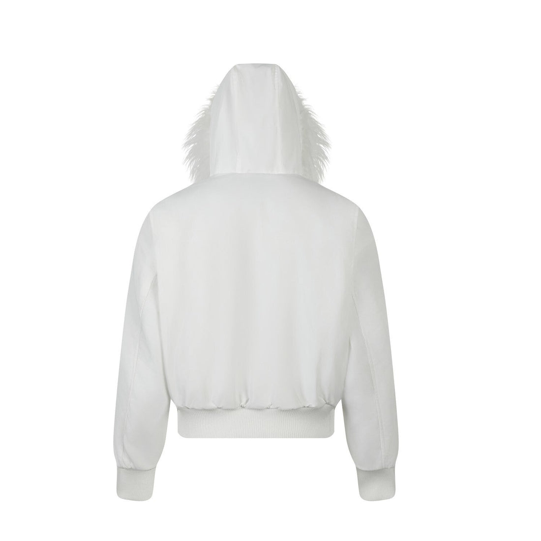 3-6-5.shop Faux Fur Hooded Bomber Jacket