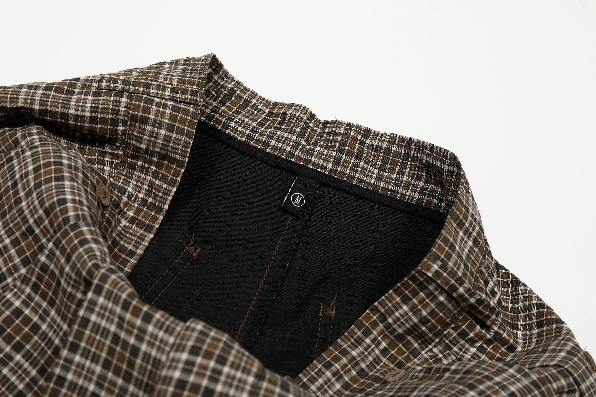 3-6-5.shop Vintage Check Wide-Leg Pants