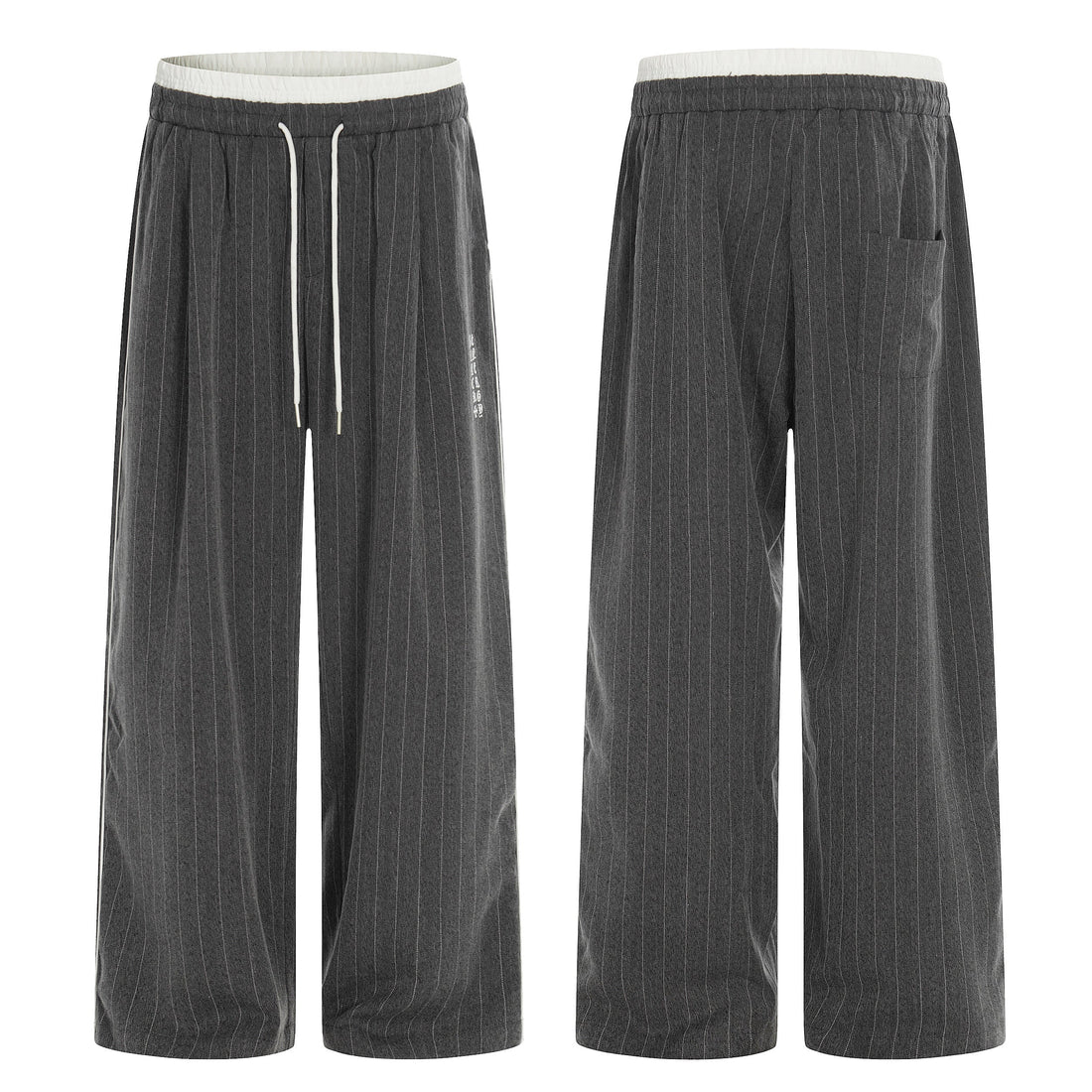 3-6-5.shop Pinstripe Wide-Leg Track Pants