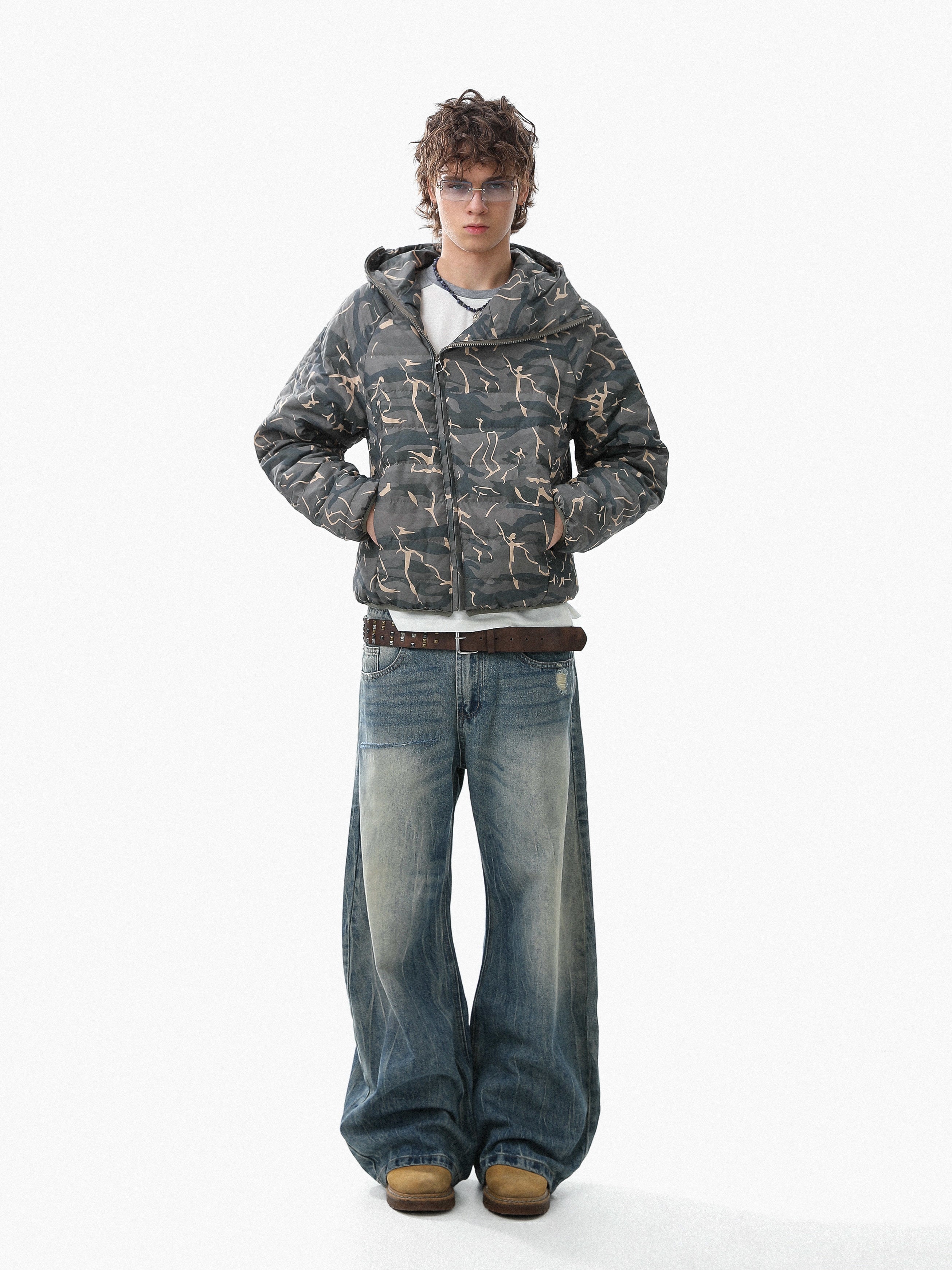 3-6-5.shop Camo Down Puffer Jacket