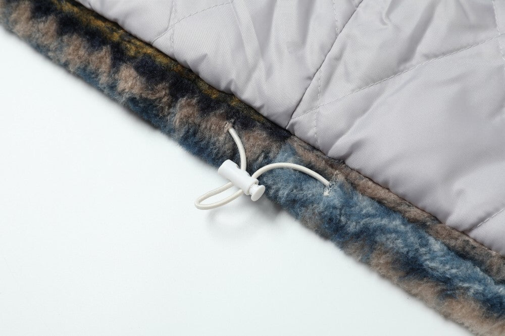 3-6-5.shop Striped Faux Fur Hooded Jacket