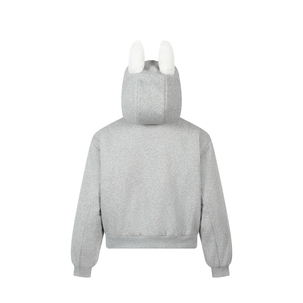 3-6-5.shop Bunny Ear Sherpa Hoodie Jacket