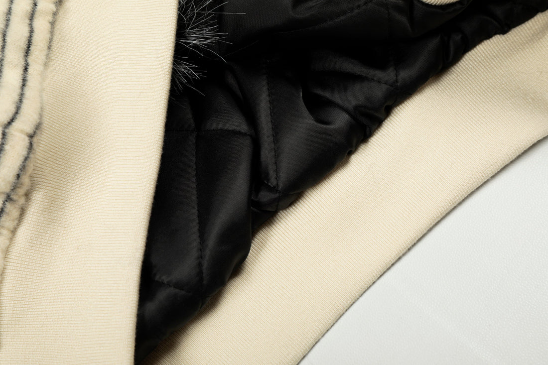3-6-5.shop Faux-Fur Lined Striped Hoodie Jacket