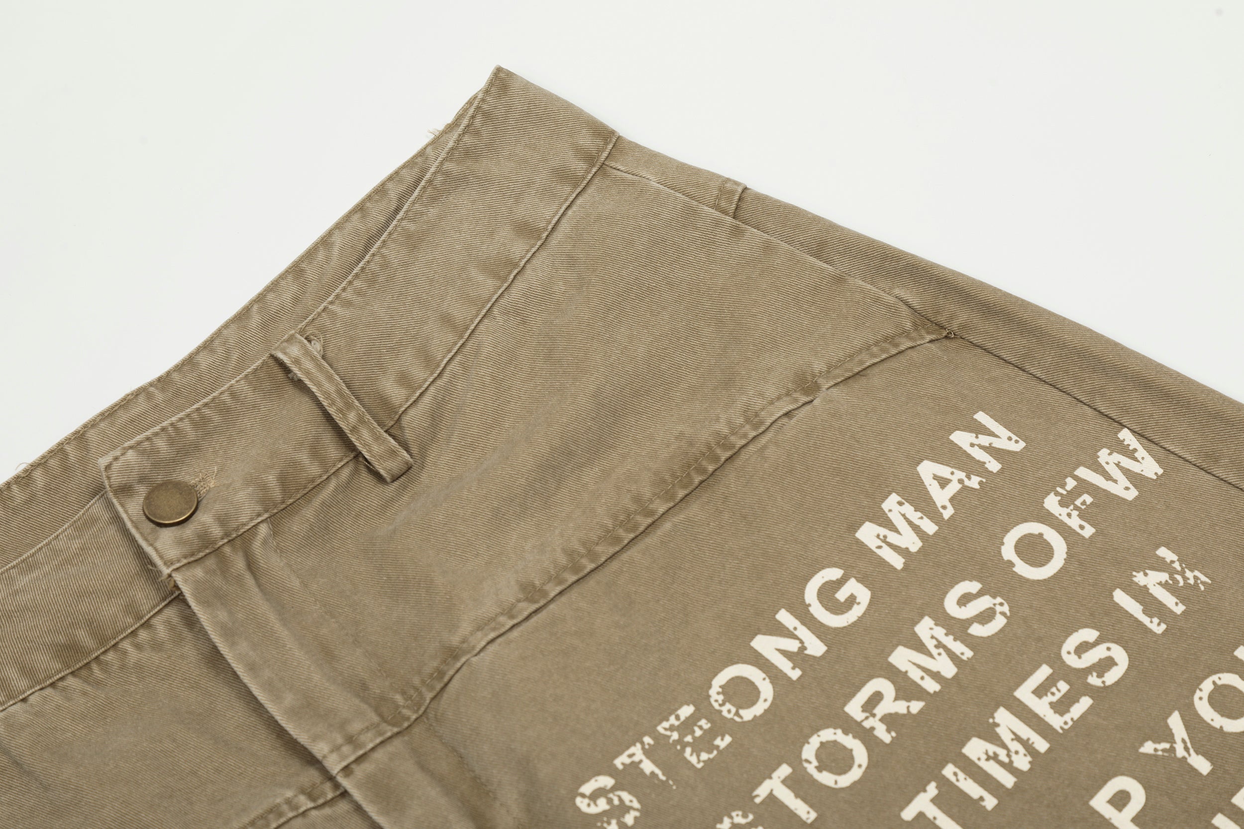 3-6-5.shop Text-Print Vintage Wide-Leg Pants