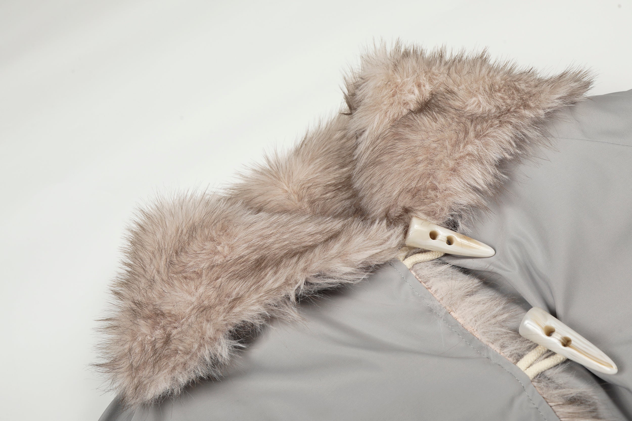 3-6-5.shop Faux Fur Lapel Drawstring Cropped Jacket