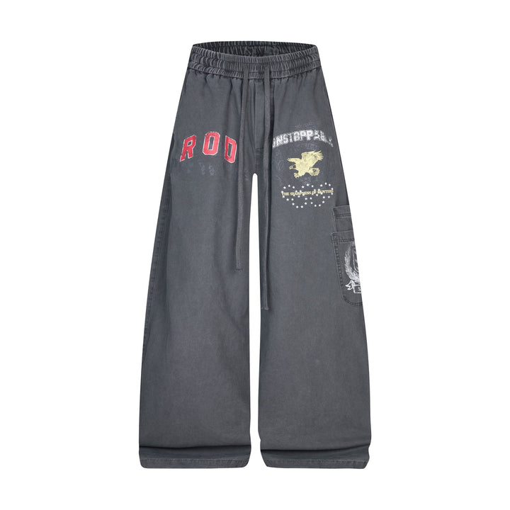 3-6-5.shop ROD Graphic Wide-Leg Pants