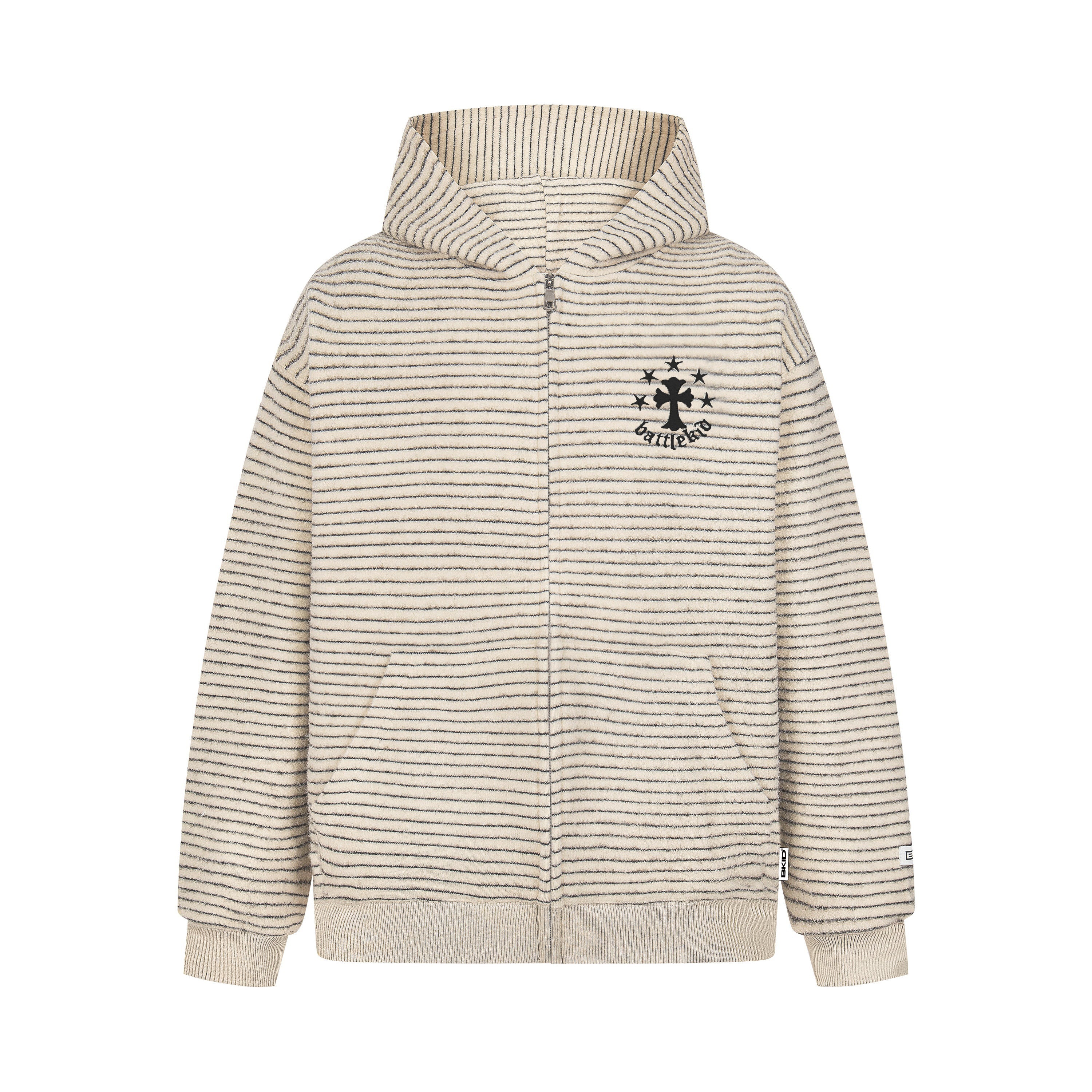 3-6-5.shop Striped Knit Zip Hoodie