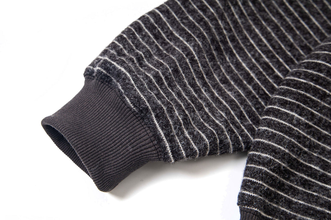 3-6-5.shop Striped Knit Zip Hoodie