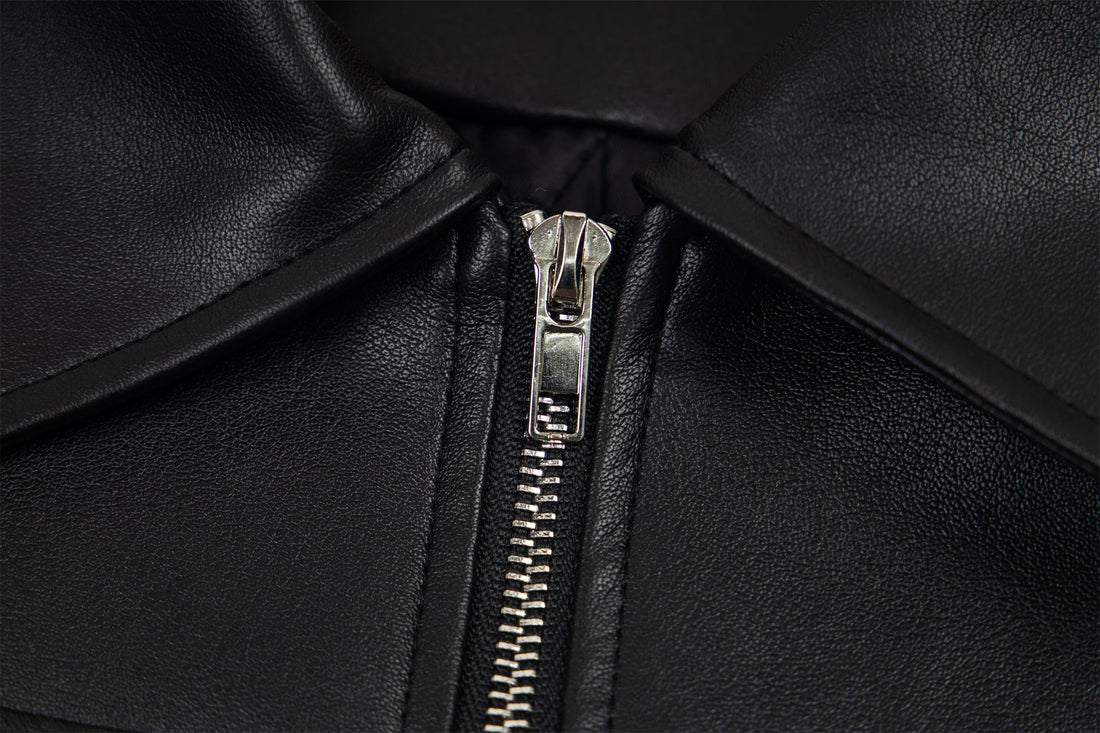 3-6-5.shop Vintage Lettering PU Jacket
