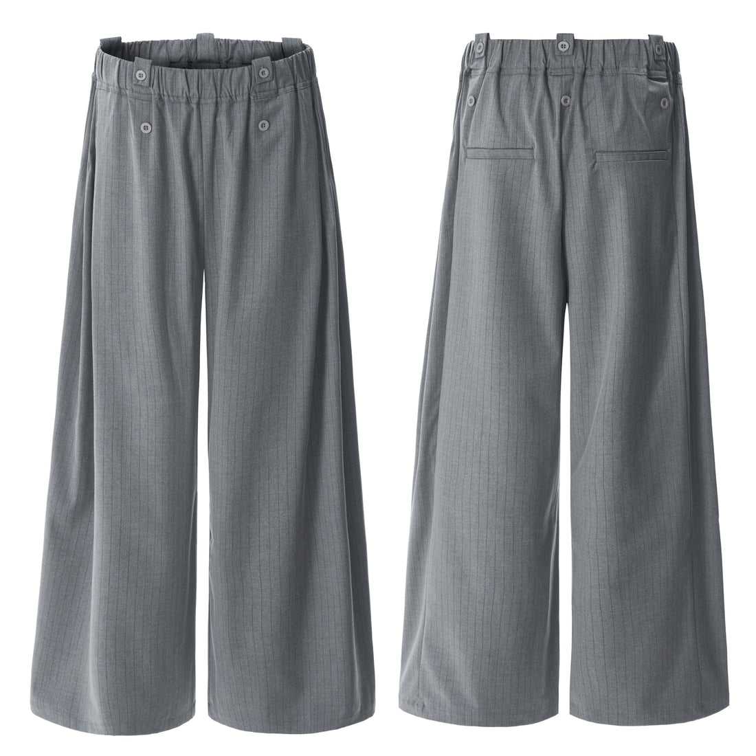 3-6-5.shop Dual-Button Pinstripe Wide-Leg Trousers