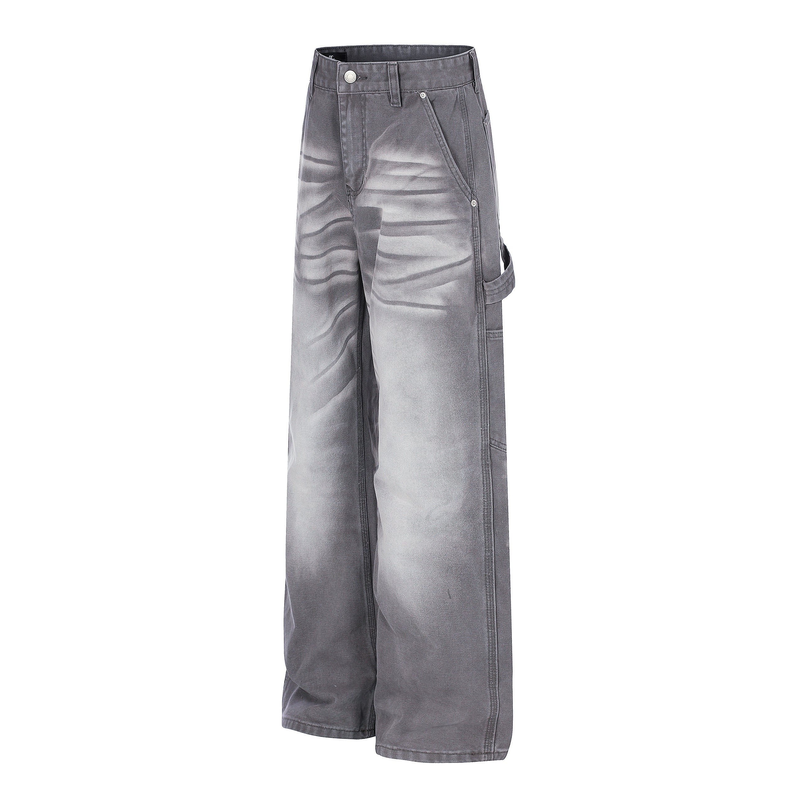 3-6-5.shop Washed Wrinkle Effect Denim Jeans