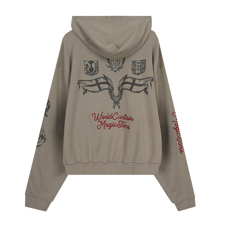 3-6-5.shop Graphic Zip-Up Hoodie