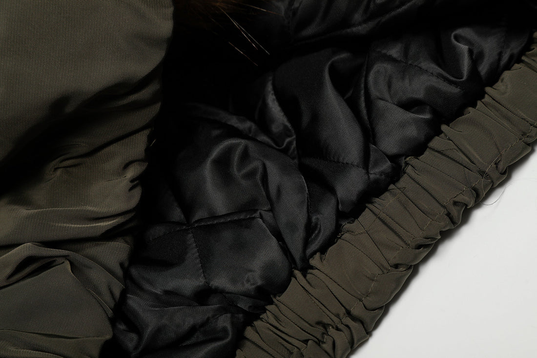 3-6-5.shop Faux Fur Collar Utility Bomber Jacket