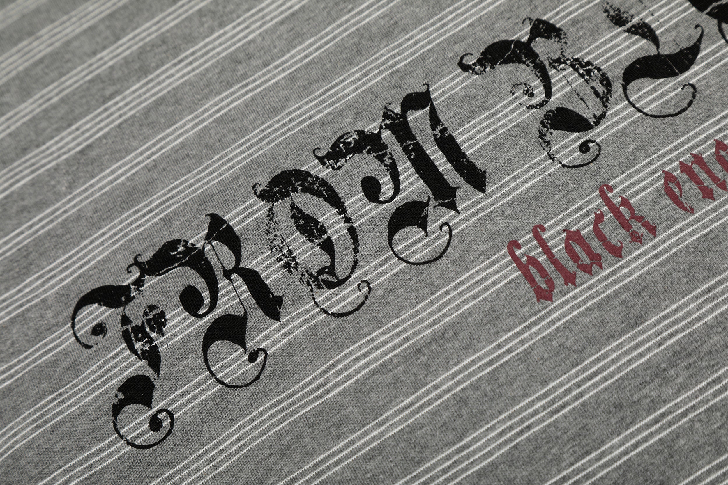 3-6-5.shop Striped Gothic Logo Long Sleeve Tee