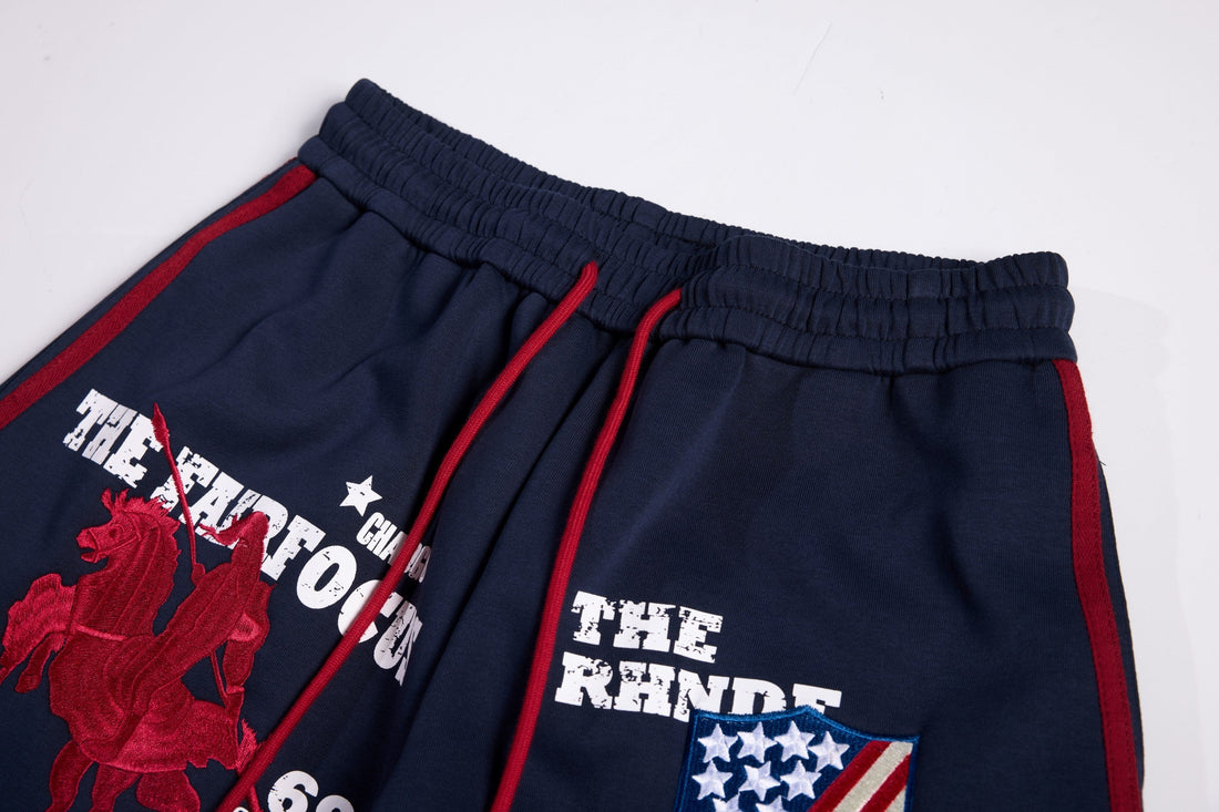 3-6-5.shop Retro College Badge Wide-Leg Sweatpants