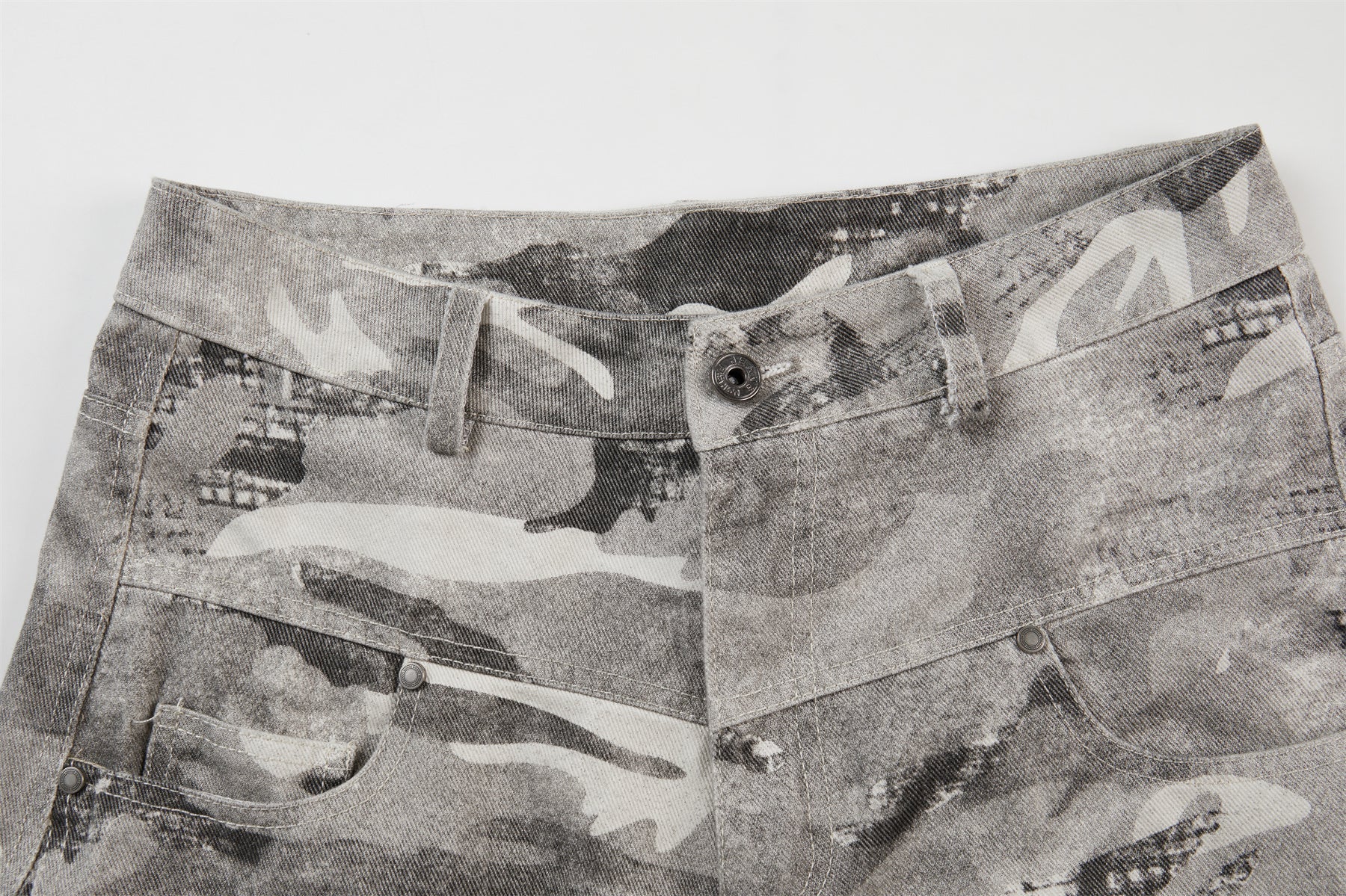 3-6-5.shop Camo Panelled Wide-Leg Pants