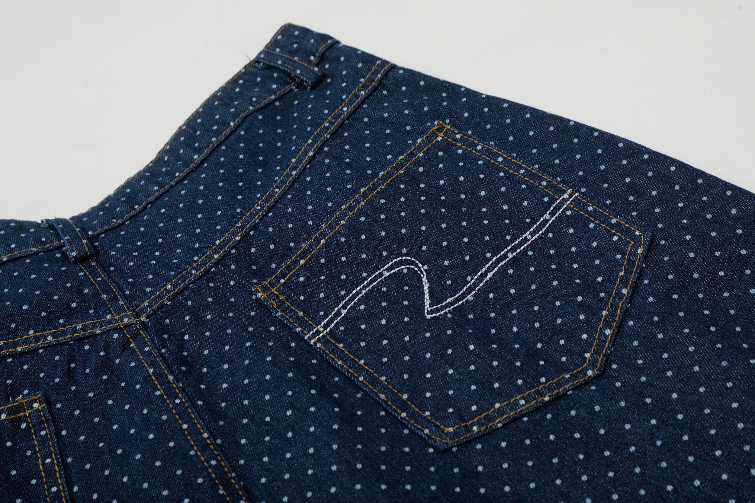 3-6-5.shop Polka Dot Denim Cargo Shorts