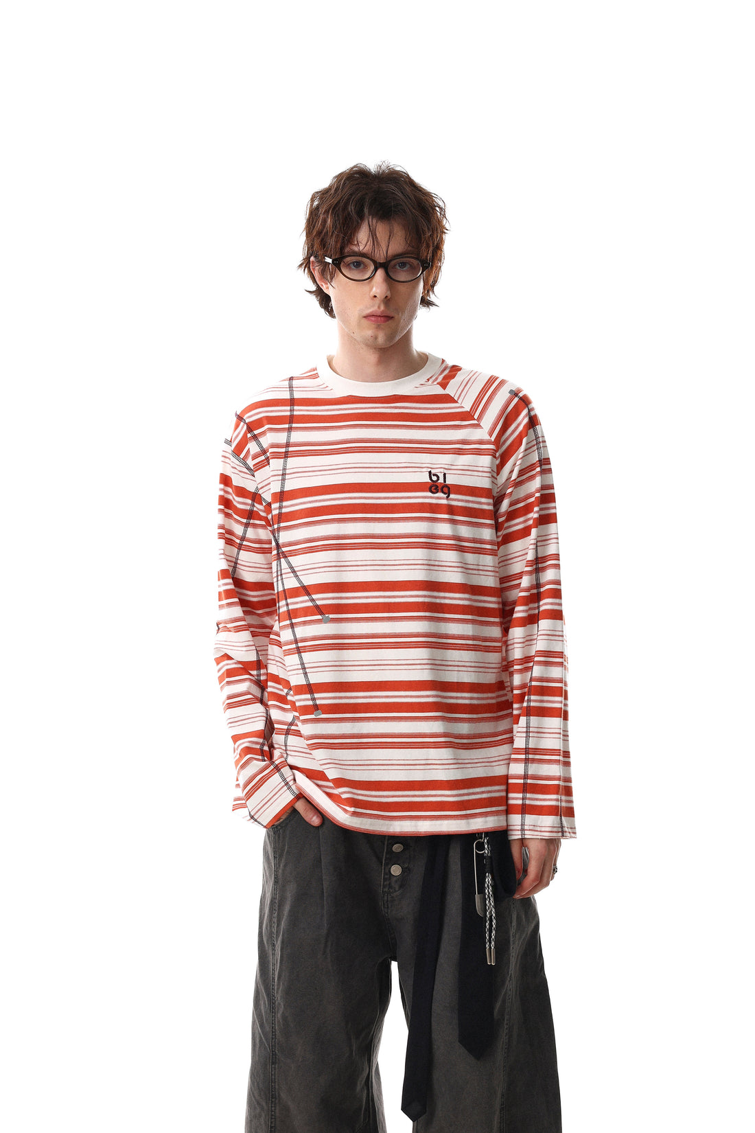 3-6-5.shop Striped Long Sleeve Tee