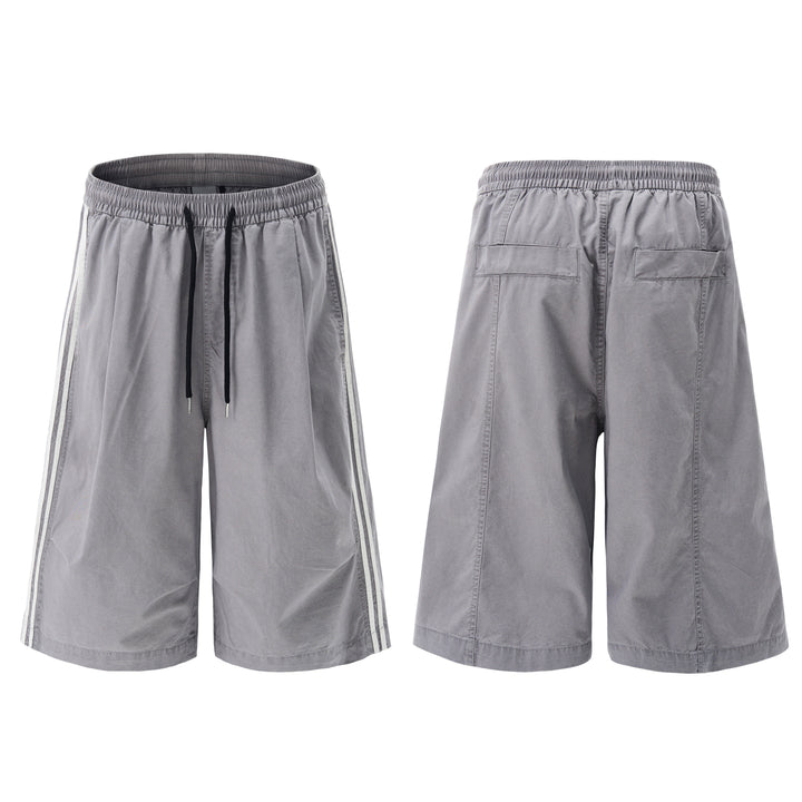 3-6-5.shop Washed Wide-Leg Stripe Shorts