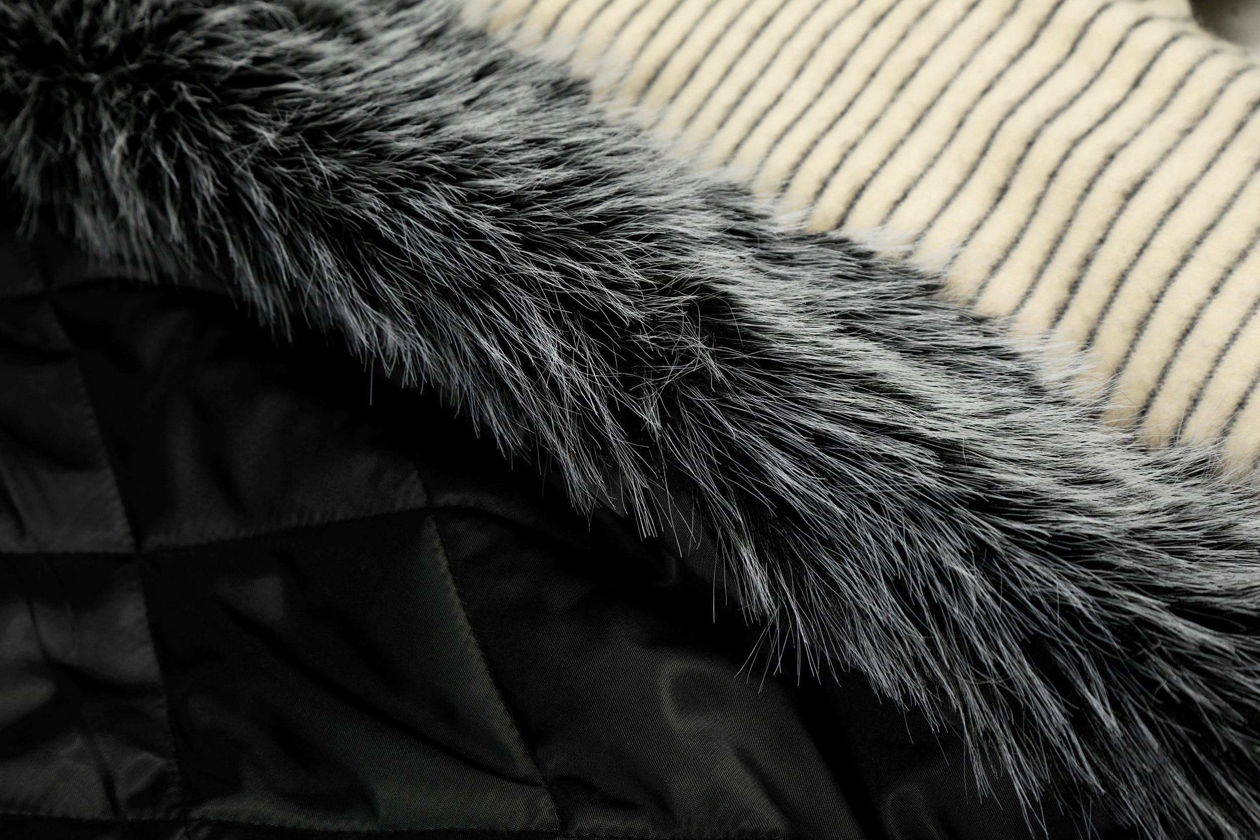 3-6-5.shop Faux-Fur Lined Striped Hoodie Jacket