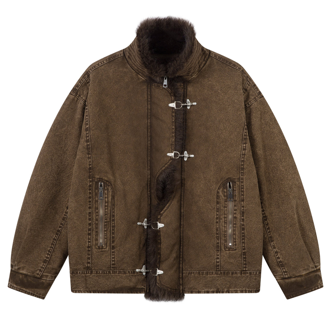 3-6-5.shop Toggle Fur-Lined Jacket