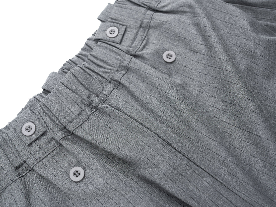 3-6-5.shop Dual-Button Pinstripe Wide-Leg Trousers