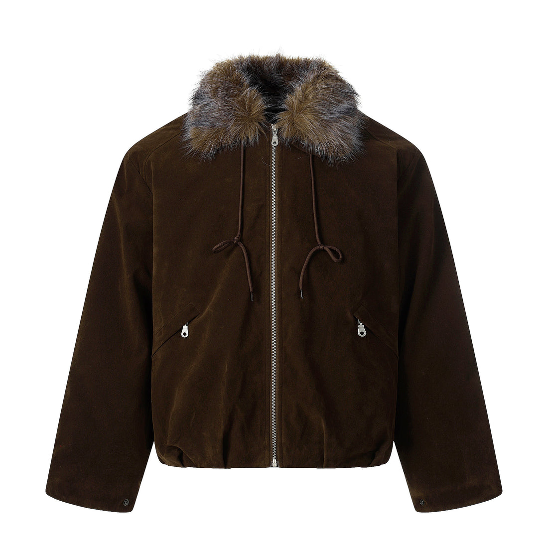 3-6-5.shop Faux Fur Collar Velvet Jacket