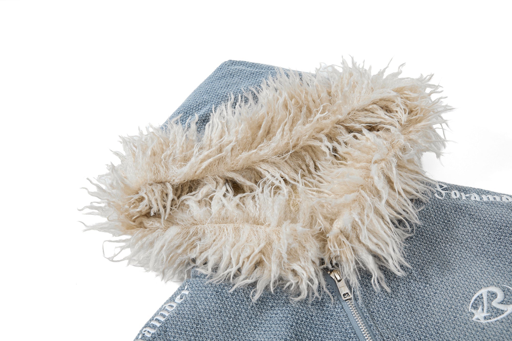 3-6-5.shop Fur-Trim Washed Hooded Jacket