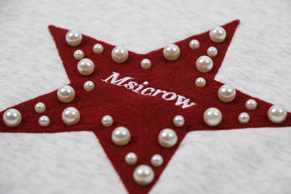 3-6-5.shop Star & Number Appliqué Hoodie