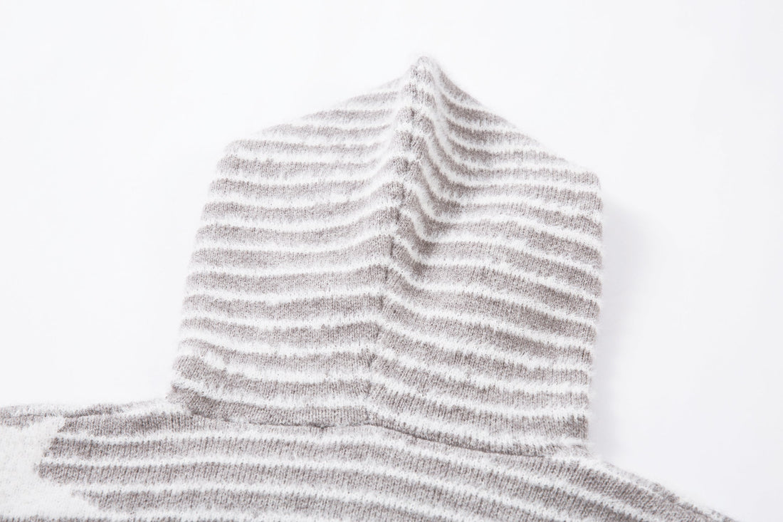 3-6-5.shop Star Knit Faux Fur Hoodie