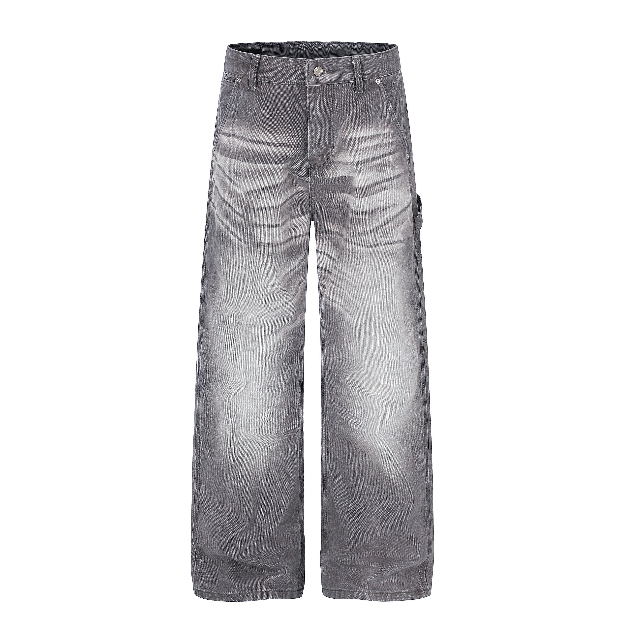 3-6-5.shop Washed Wrinkle Effect Denim Jeans