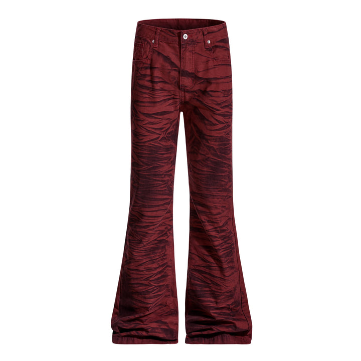 3-6-5.shop Tiger-Pattern Flared Pants