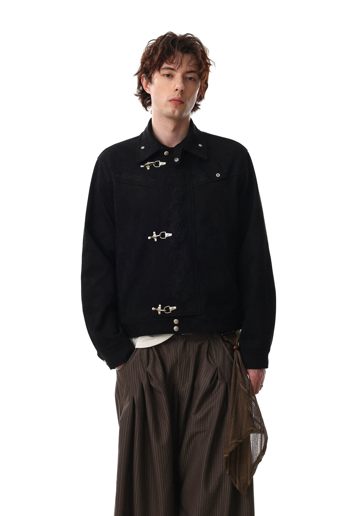 3-6-5.shop Toggle-Closure Embroidered Jacket
