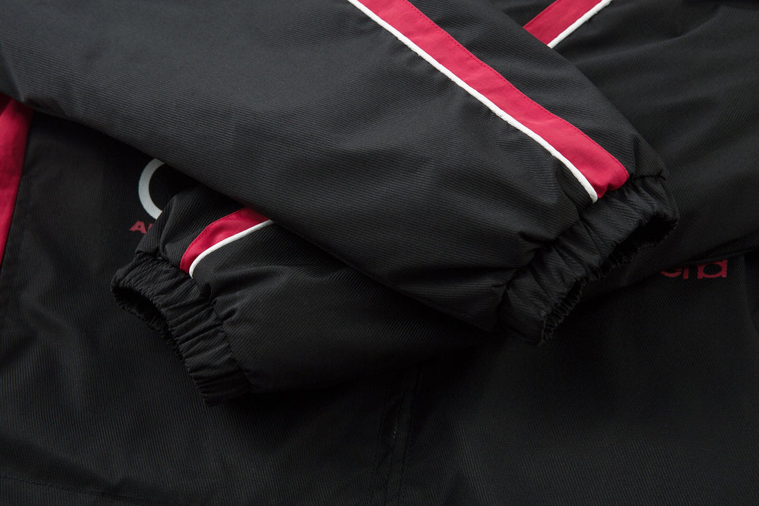 3-6-5.shop Racing Patch Faux Fur Hood Jacket