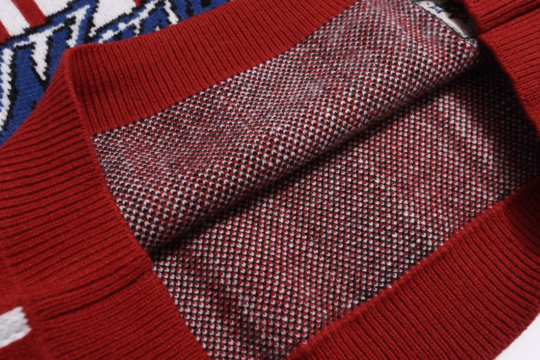 3-6-5.shop Retro Varsity Stripe Knit Sweater