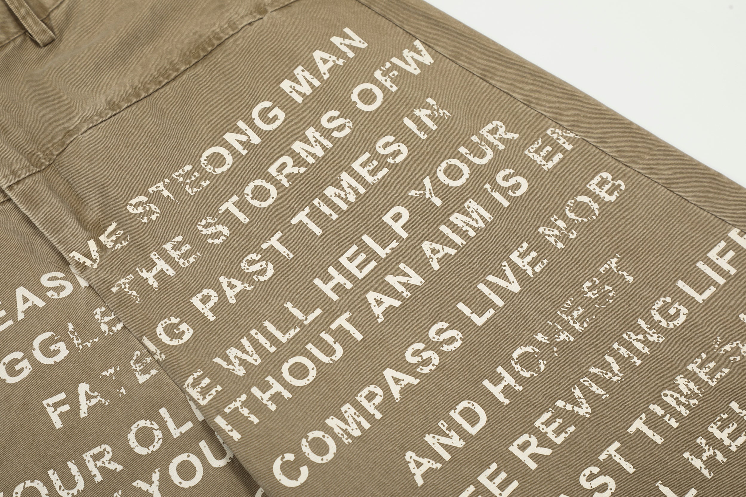 3-6-5.shop Text-Print Vintage Wide-Leg Pants