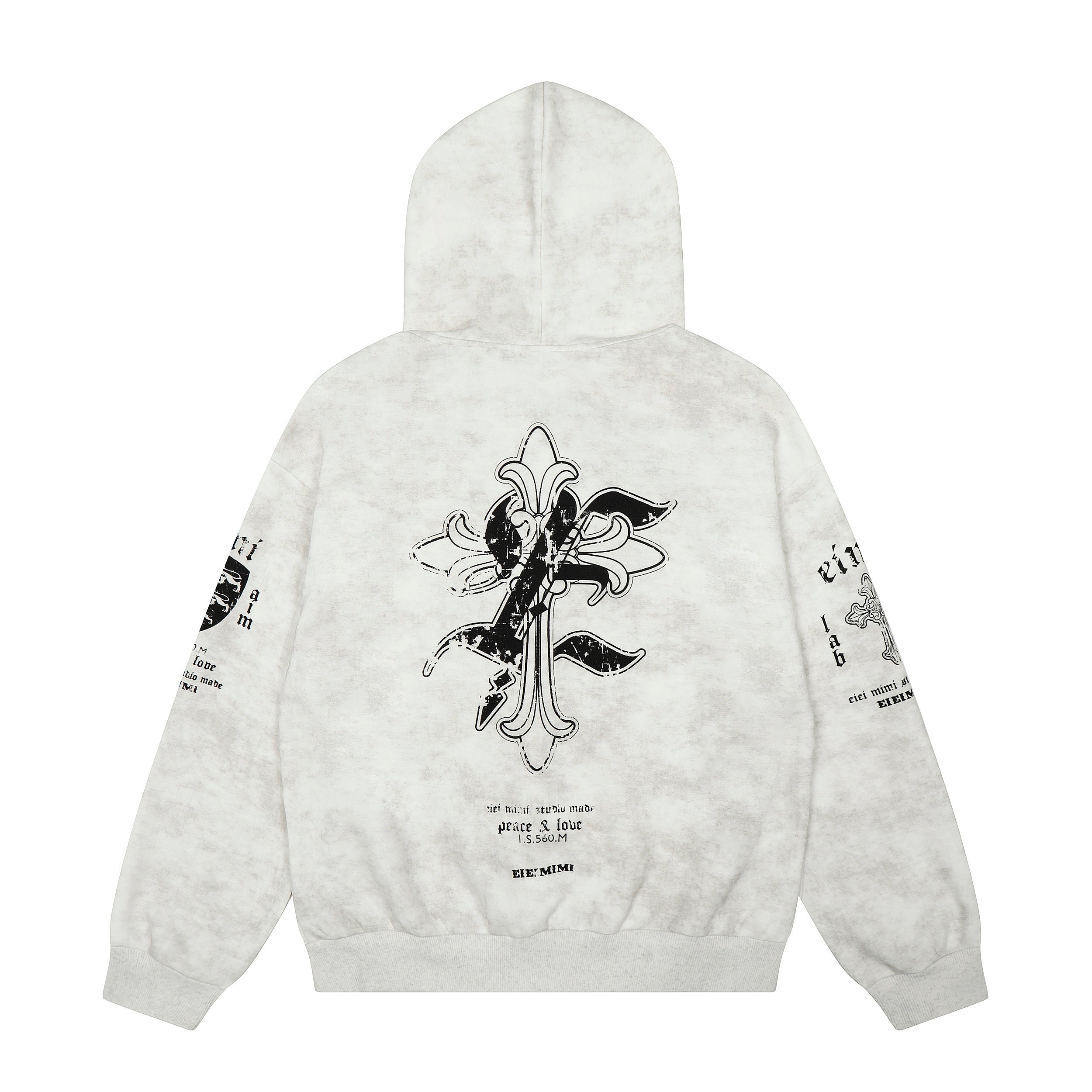 3-6-5.shop Vintage Graphic Zip-Up Hoodie