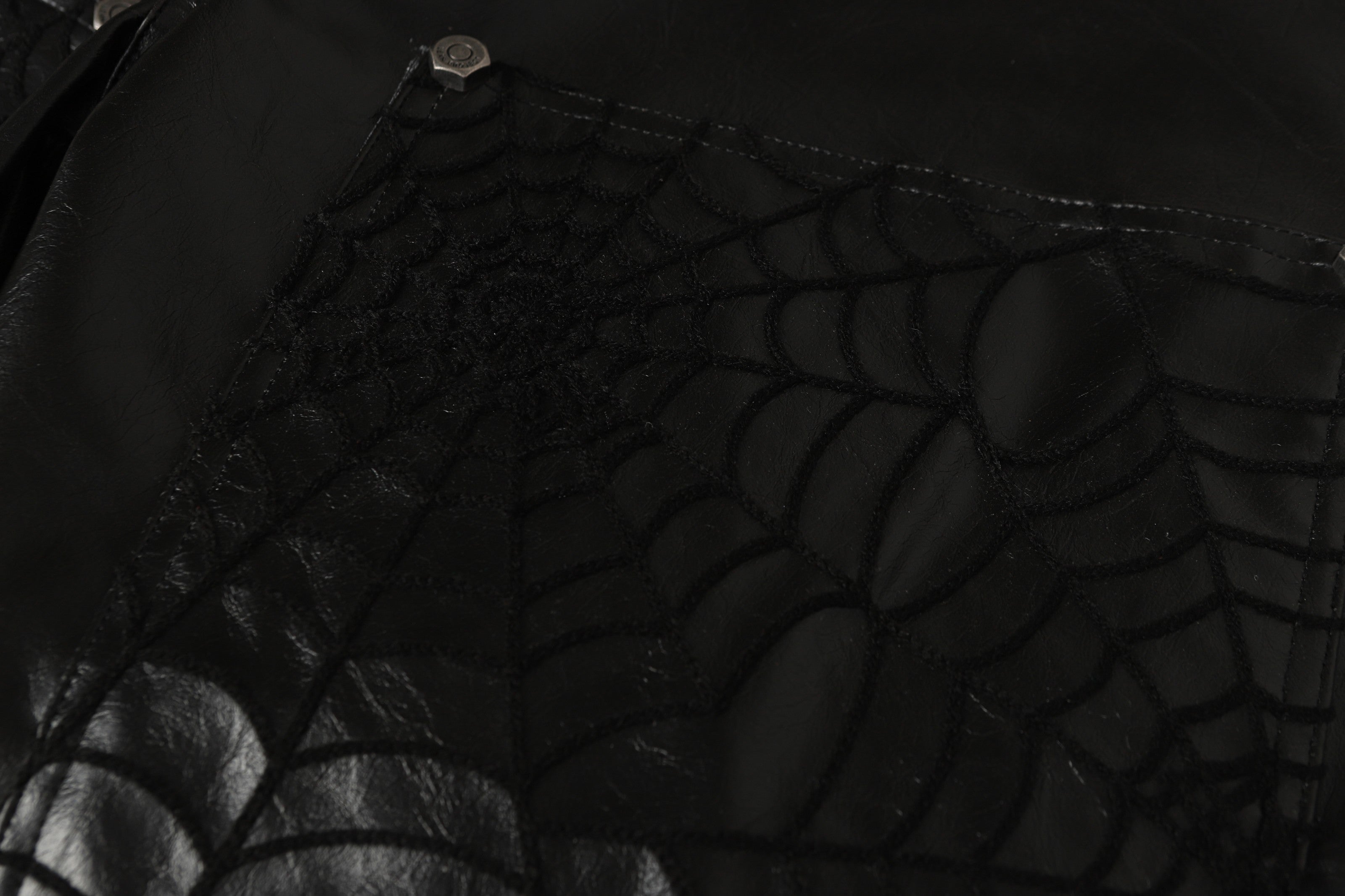 3-6-5.shop Web Embossed PU Wide-Leg Pants